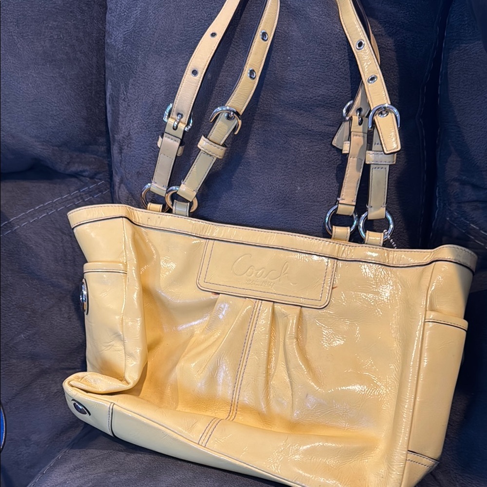 Coach Yellow Leather Tote Bag